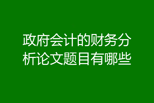 政府会计的财务分析论文题目有哪些