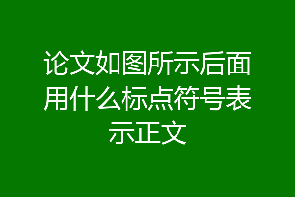论文如图所示后面用什么标点符号表示正文