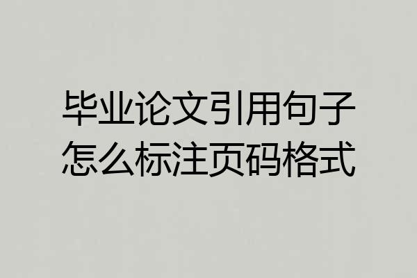 毕业论文引用句子怎么标注页码格式