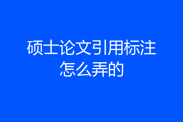 硕士论文引用标注怎么弄的