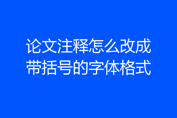论文注释怎么改成带括号的字体格式