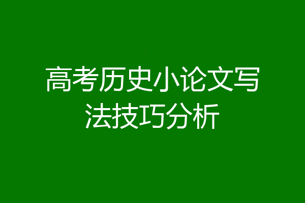高考历史小论文写法技巧分析