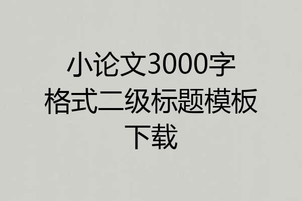 小论文3000字格式二级标题模板下载