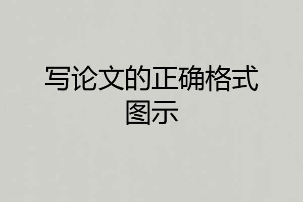 写论文的正确格式图示
