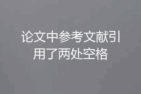 论文中参考文献引用了两处空格