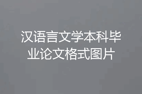 汉语言文学本科毕业论文格式图片