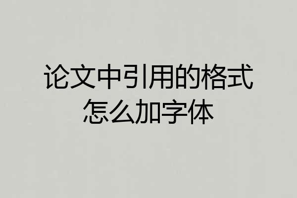 论文中引用的格式怎么加字体