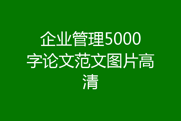 企业管理5000字论文范文图片高清