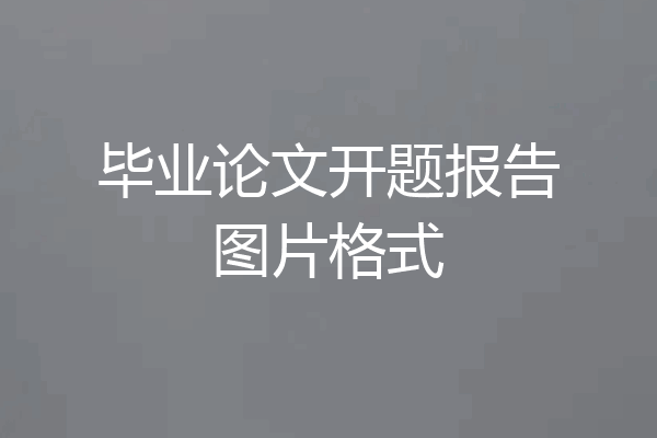 毕业论文开题报告图片格式