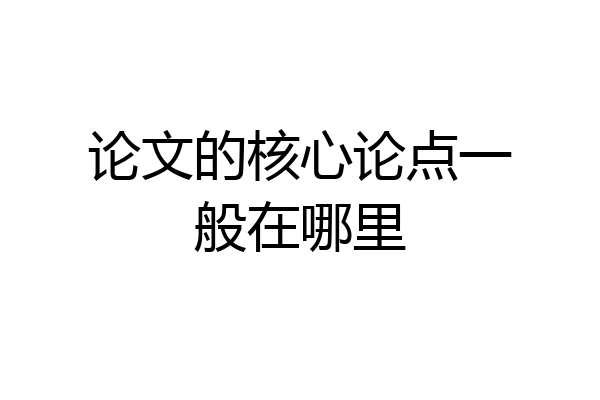 论文的核心论点一般在哪里