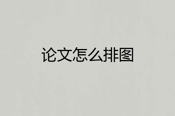论文怎么排图