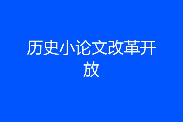 历史小论文改革开放