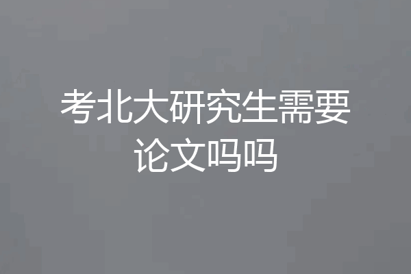 考北大研究生需要论文吗吗
