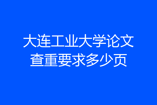 大连工业大学论文查重要求多少页
