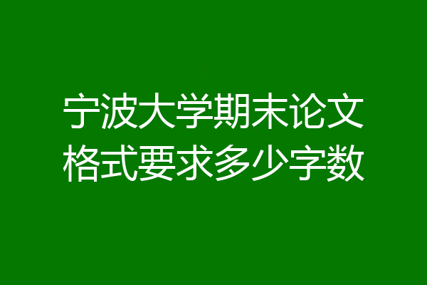 宁波大学期末论文格式要求多少字数
