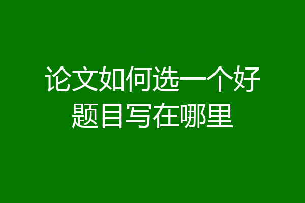 论文如何选一个好题目写在哪里