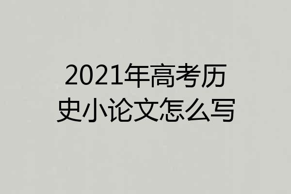 2021年高考历史小论文怎么写