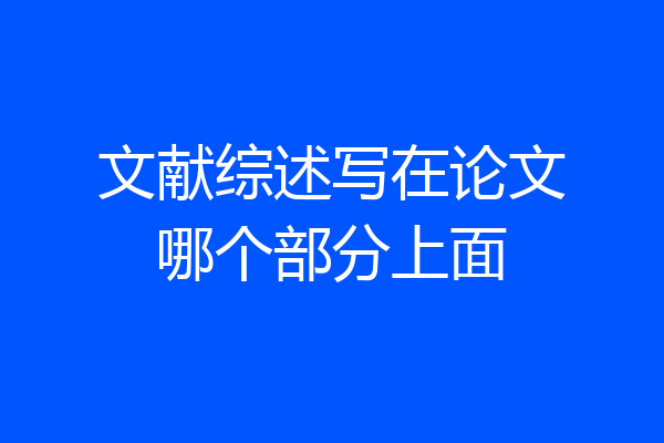 文献综述写在论文哪个部分上面