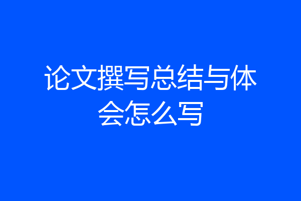 论文撰写总结与体会怎么写