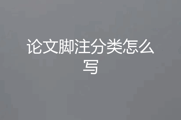 论文脚注分类怎么写