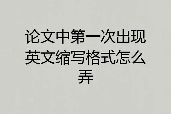 论文中第一次出现英文缩写格式怎么弄