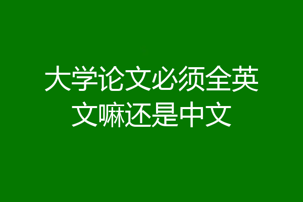 大学论文必须全英文嘛还是中文