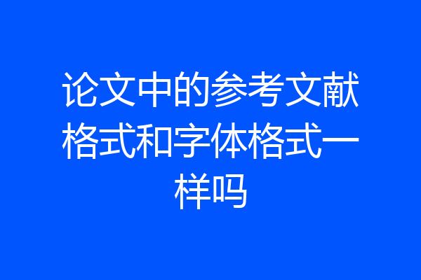 论文中的参考文献格式和字体格式一样吗