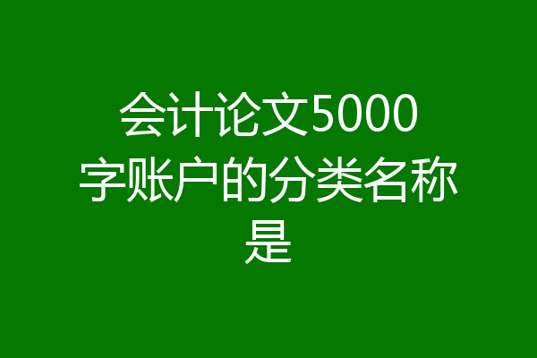 会计论文5000字账户的分类名称是