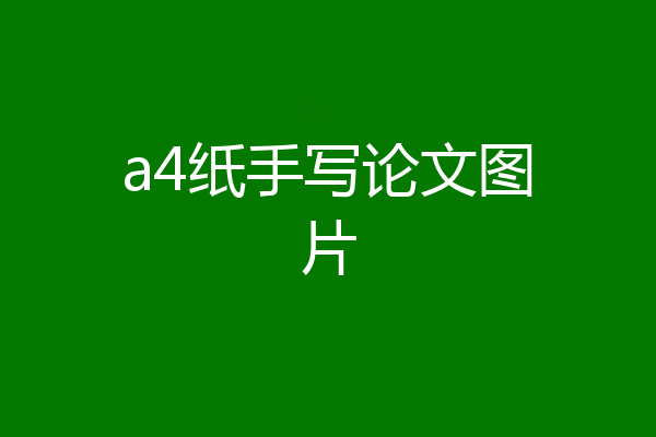 a4纸手写论文图片