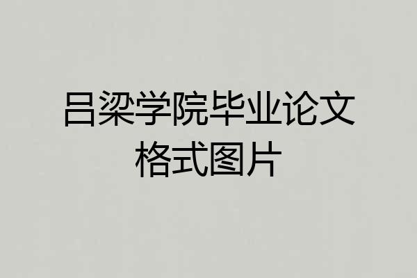 吕梁学院毕业论文格式图片