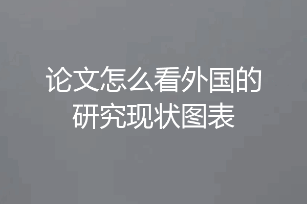 论文怎么看外国的研究现状图表