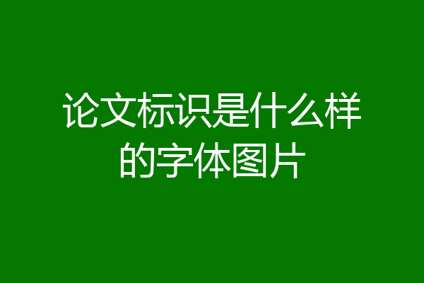 论文标识是什么样的字体图片