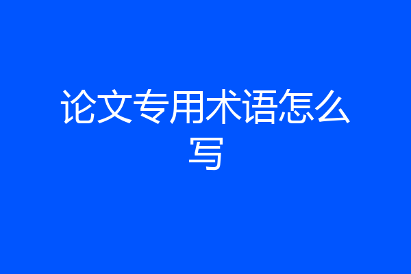 论文专用术语怎么写