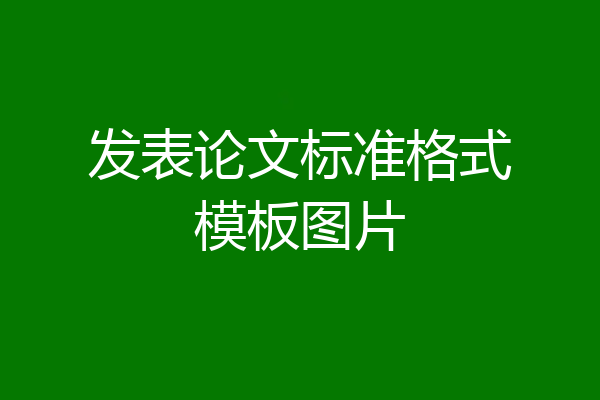 发表论文标准格式模板图片