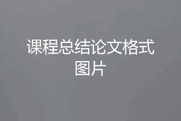 课程总结论文格式图片