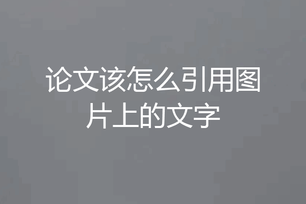 论文该怎么引用图片上的文字