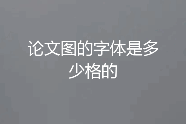 论文图的字体是多少格的