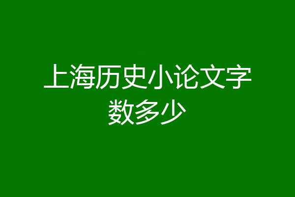 上海历史小论文字数多少