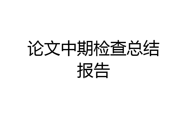 论文中期检查总结报告