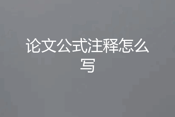论文公式注释怎么写