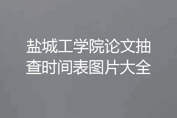 盐城工学院论文抽查时间表图片大全