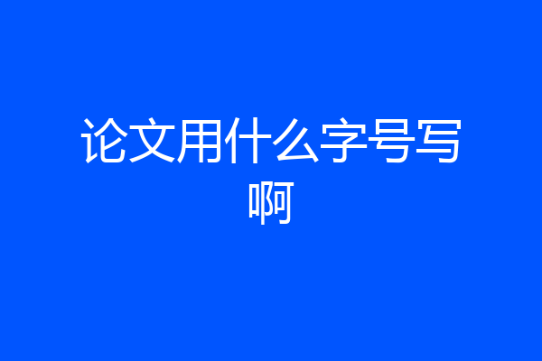 论文用什么字号写啊