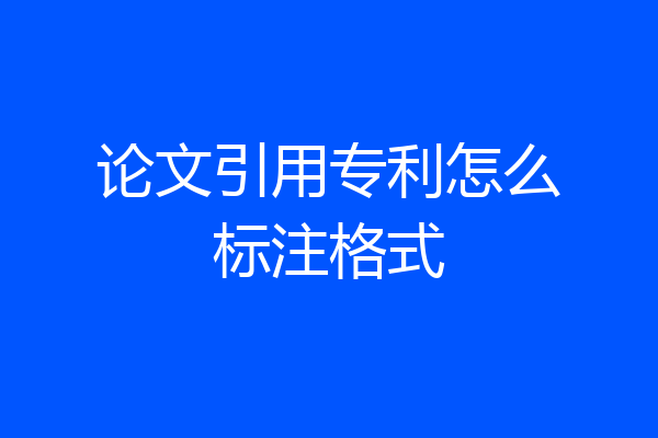 论文引用专利怎么标注格式