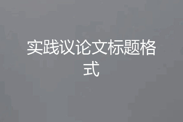 实践议论文标题格式