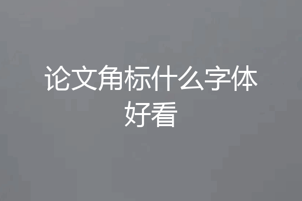 论文角标什么字体好看