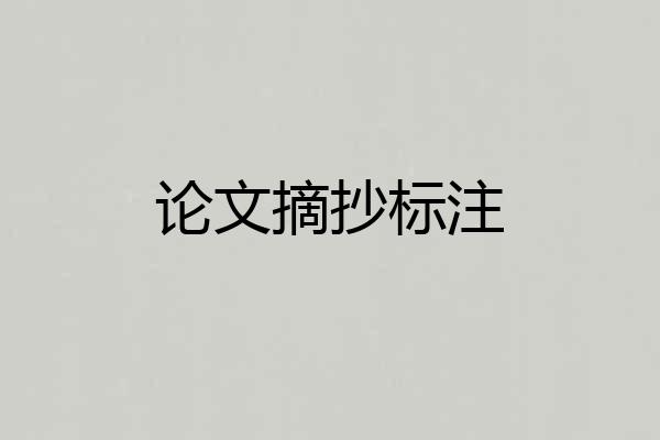 论文摘抄标注