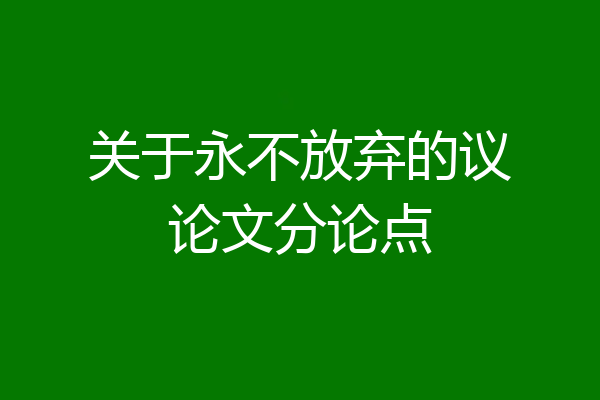 关于永不放弃的议论文分论点
