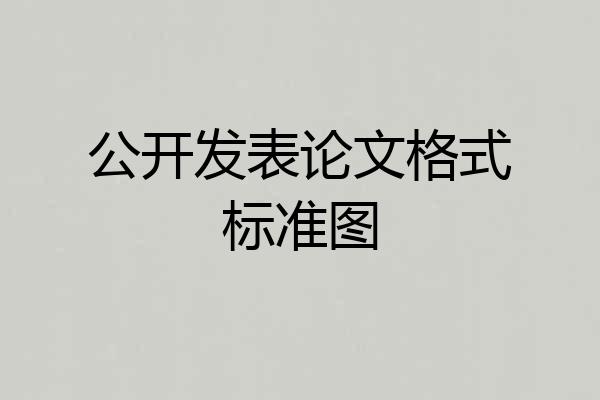 公开发表论文格式标准图