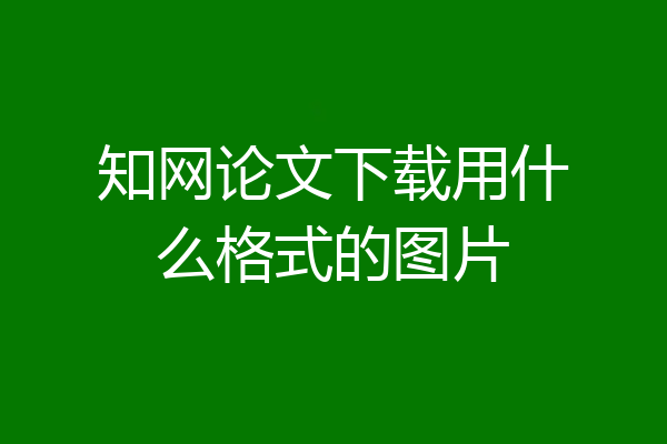 知网论文下载用什么格式的图片