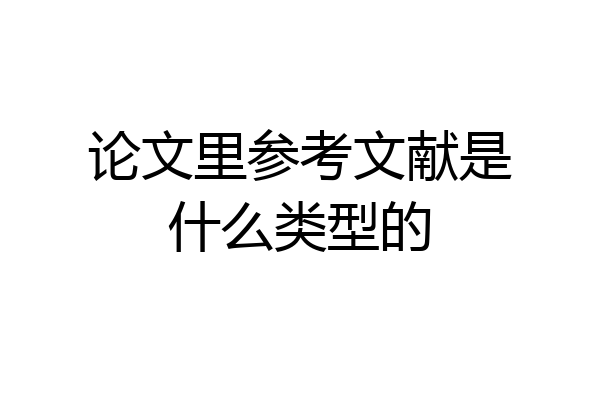 论文里参考文献是什么类型的